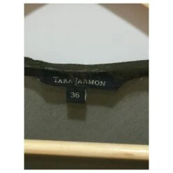 Tara Jarmon Tunique En Soie à Sequins Kaki Vert Olive -Place 154874 4