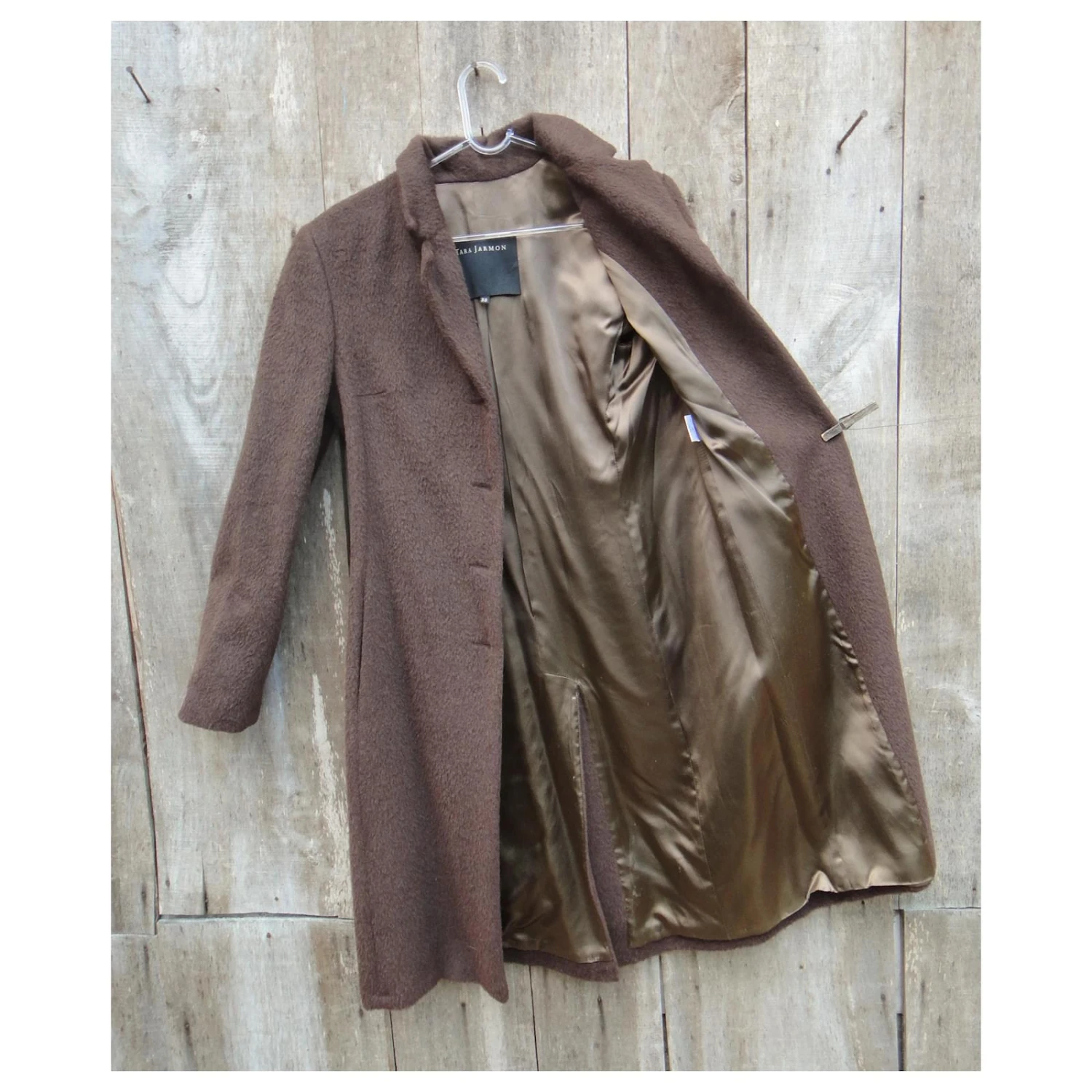 Manteay Tara Jarmon Alpaga & Laine T 38 Marron 5 Manteay Tara Jarmon Alpaga & Laine T 38 Marron – Image 5