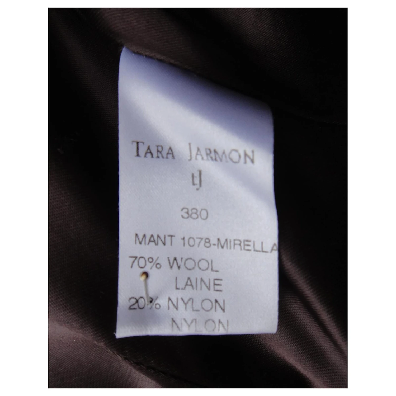 Manteau Tara Jarmon T 40 Marron Foncé 4 Manteau Tara Jarmon T 40 Marron Foncé – Image 4