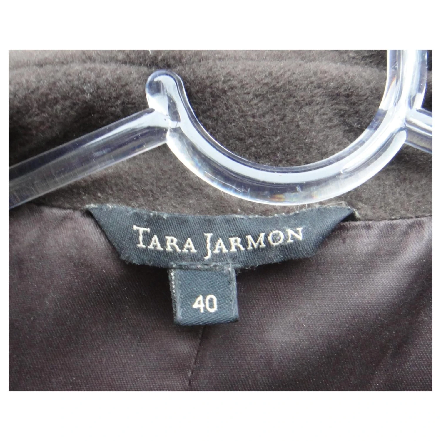 Manteau Tara Jarmon T 40 Marron Foncé 7 Manteau Tara Jarmon T 40 Marron Foncé – Image 7
