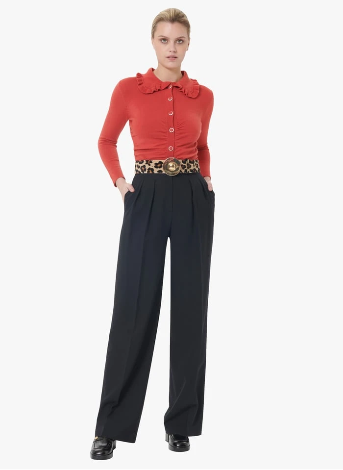 Tara Jarmon PARIGI - Pantalon Large Taille Haute | Noir 3 Tara Jarmon PARIGI - Pantalon Large Taille Haute | Noir – Image 3