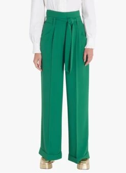 Tara Jarmon PYLA - Pantalon Large En Crêpe Taille Haute | Vert