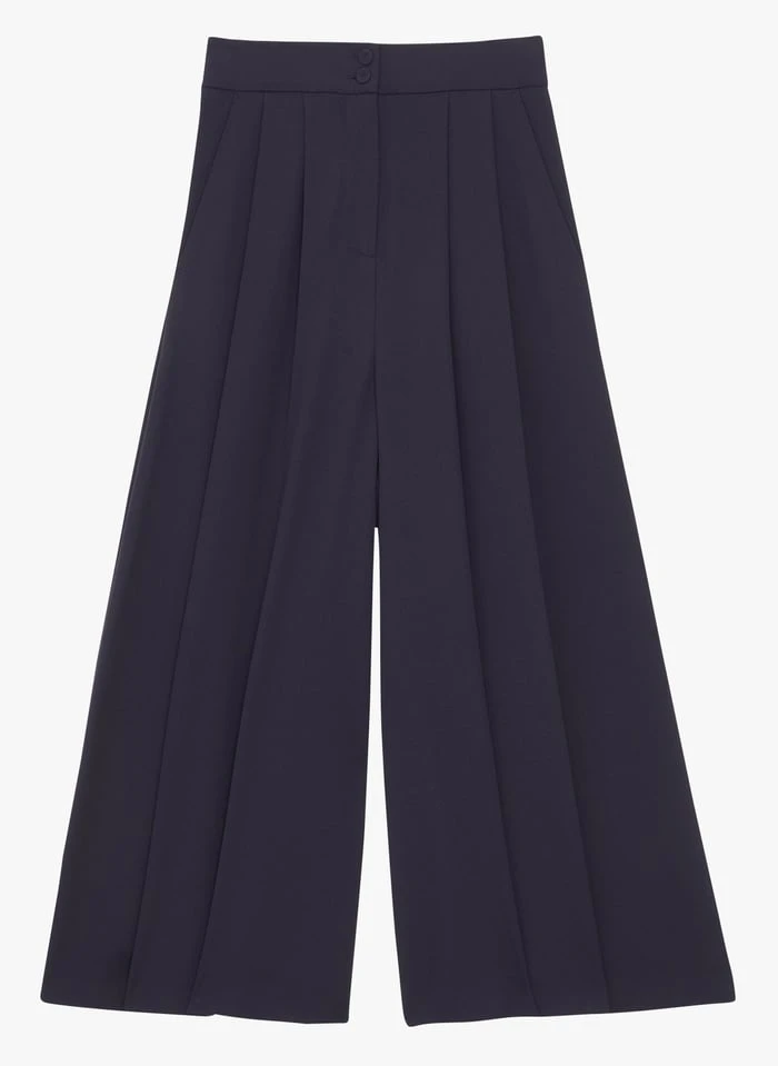 Tara Jarmon Pantalon Large En Crêpe | Bleu 1 Tara Jarmon Pantalon Large En Crêpe | Bleu