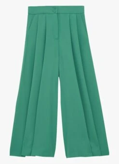 Tara Jarmon Pantalon Large En Crêpe | Vert