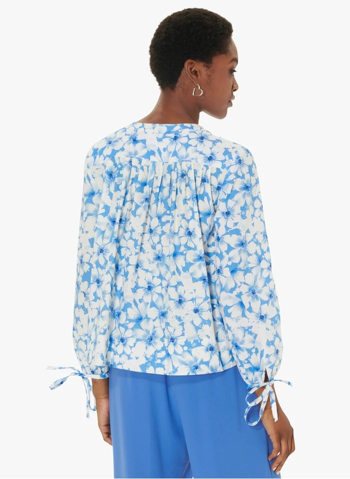 Tara Jarmon CRISTINE - Chemise Col Rond En Coton | Bleu 2 Tara Jarmon CRISTINE - Chemise Col Rond En Coton | Bleu – Image 2