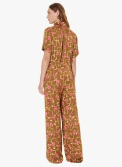 Tara Jarmon COLOMBE - Combinaison Col Classique Imprimée | Marron -Place 4029889