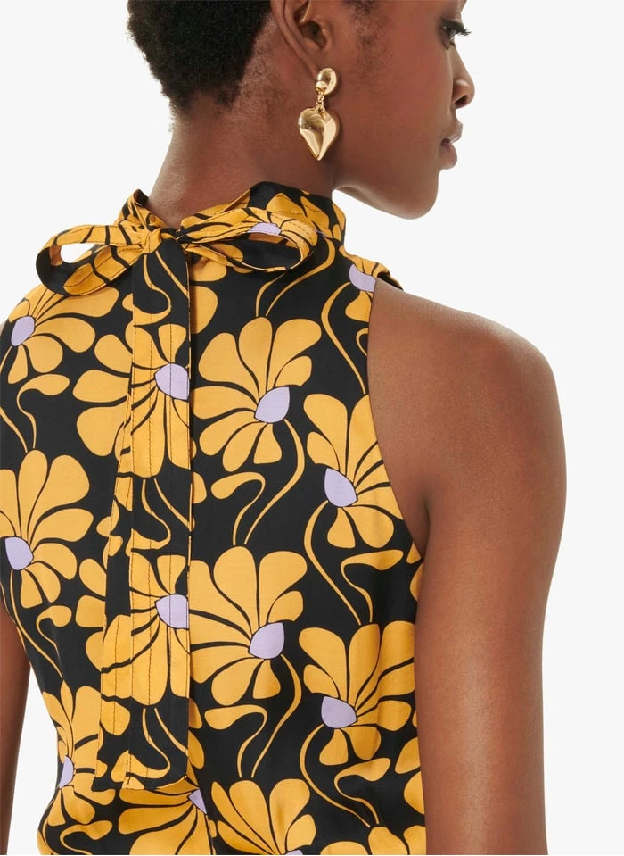 Tara Jarmon CECILE - Combinaison Droite En Viscose Imprimée | Noir 2 Tara Jarmon CECILE - Combinaison Droite En Viscose Imprimée | Noir – Image 2