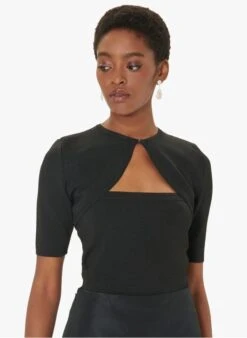 Tara Jarmon GAUTHIER - Gilet Boléro En Viscose Mélangée | Noir