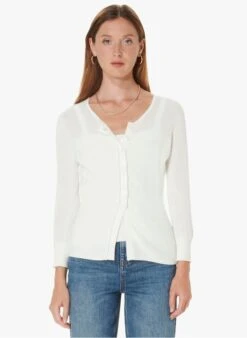 Tara Jarmon GAETAN - Gilet Col Rond En Coton | Blanc