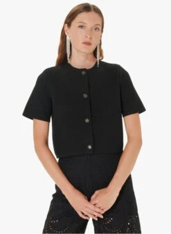 Tara Jarmon GLITTER - Cardigan Col Rond | Noir