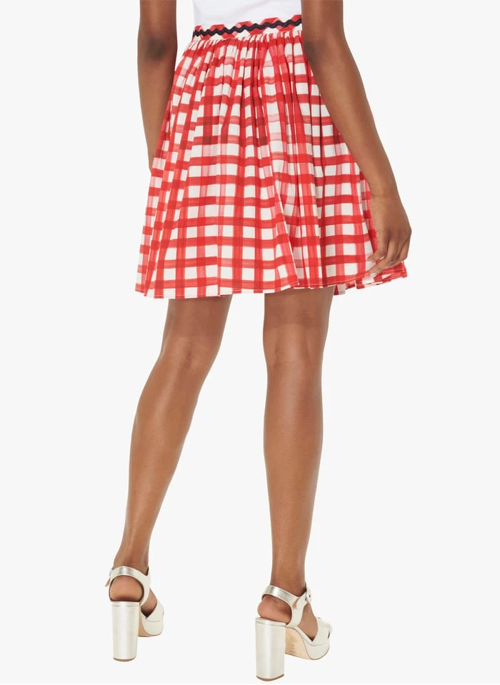 Tara Jarmon JOILITA - Jupe Courte Imprimé Vichy En Coton | Rouge 2 Tara Jarmon JOILITA - Jupe Courte Imprimé Vichy En Coton | Rouge – Image 2