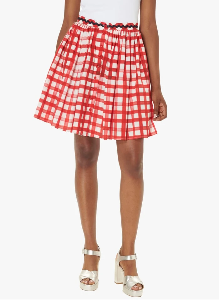 Tara Jarmon JOILITA - Jupe Courte Imprimé Vichy En Coton | Rouge 1 Tara Jarmon JOILITA - Jupe Courte Imprimé Vichy En Coton | Rouge