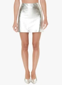 Tara Jarmon JUDYE - Jupe Courte En Cuir | Argent