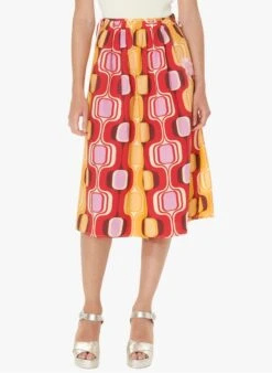 Tara Jarmon JEF - Jupe Midi évasée En Coton | Rouge