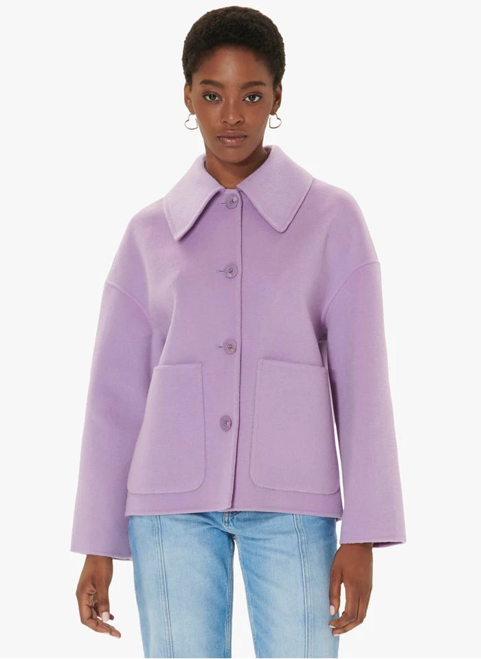Tara Jarmon MADRID - Manteau Court Ample En Laine Mélangée | Violet 1 Tara Jarmon MADRID - Manteau Court Ample En Laine Mélangée | Violet
