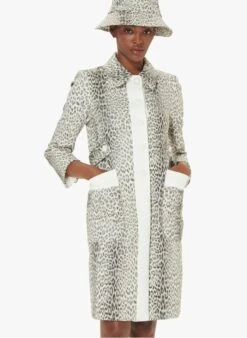 Tara Jarmon MALO - Manteau Imprimé Droit | Blanc