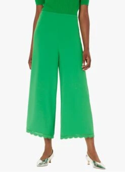 Tara Jarmon POSITIVE - Pantalon Large Festonné | Vert