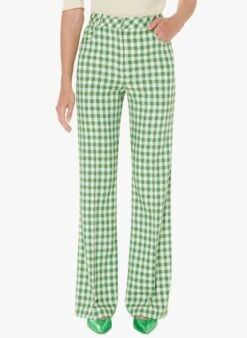 Tara Jarmon PROSPER - Pantalon Droit Imprimé Vichy | Kaki