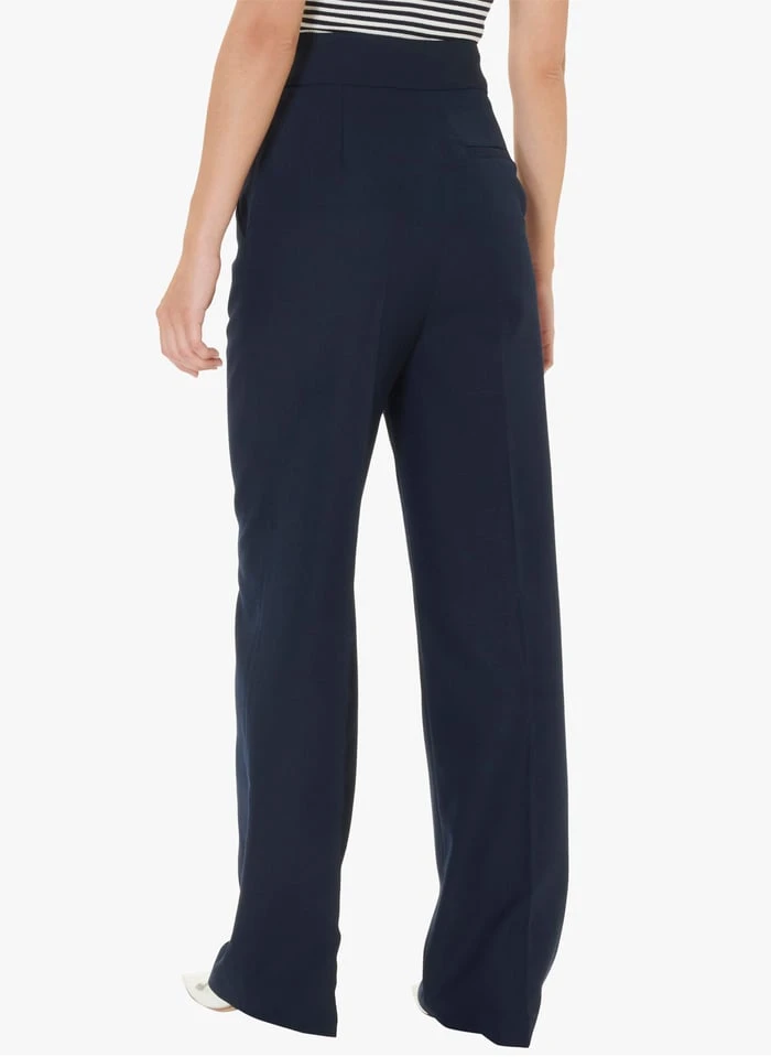 Tara Jarmon PILAR - Pantalon Large Taille Haute | Bleu 2 Tara Jarmon PILAR - Pantalon Large Taille Haute | Bleu – Image 2