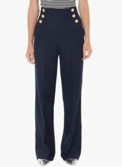 Tara Jarmon PILAR - Pantalon Large Taille Haute | Bleu