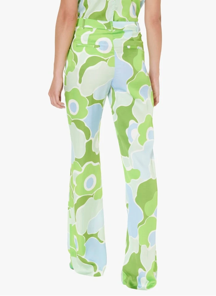 Tara Jarmon POE - Pantalon Palazzo En Viscose Imprimée | Vert 2 Tara Jarmon POE - Pantalon Palazzo En Viscose Imprimée | Vert – Image 2
