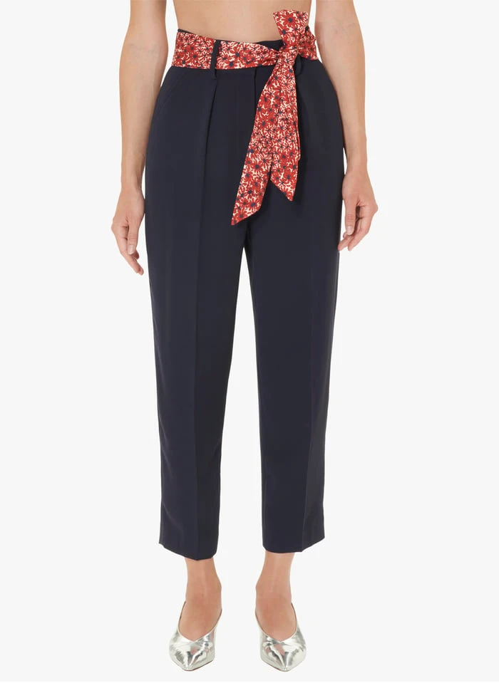 Tara Jarmon PAGA - Pantalon Carotte Taille Haute | Bleu 1 Tara Jarmon PAGA - Pantalon Carotte Taille Haute | Bleu
