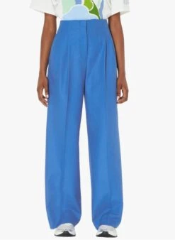 Tara Jarmon PARIGI - Pantalon Chino à Pinces En Viscose Mélangée | Bleu
