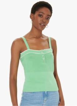 Tara Jarmon PAMELA - Pull à Bretelles En Coton Extrafin | Vert