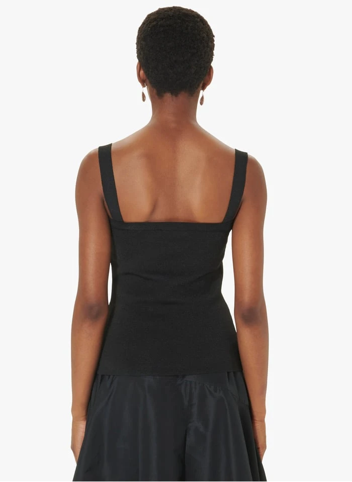 Tara Jarmon PENSEE - Top Moulant à Encolure Droite | Noir 2 Tara Jarmon PENSEE - Top Moulant à Encolure Droite | Noir – Image 2