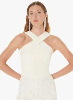 Tara Jarmon PRANA - Top Court Croisé Uni | Blanc