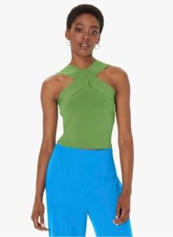 Tara Jarmon PRANA - Top Court Croisé Uni | Vert