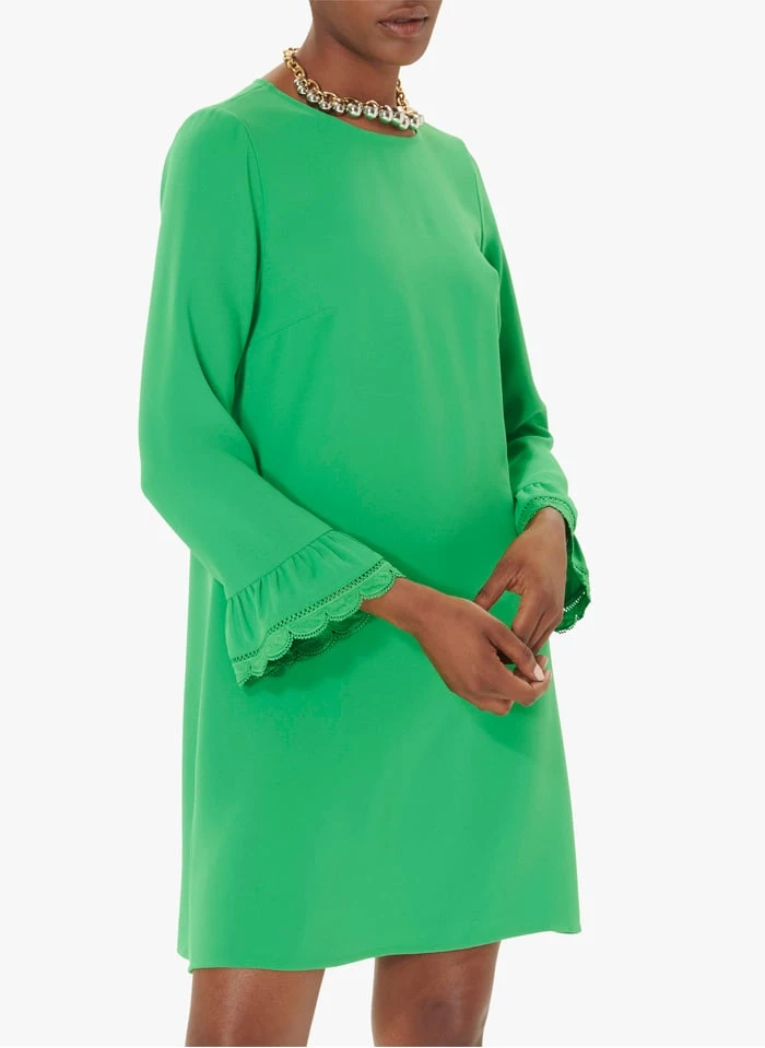 Tara Jarmon REEL - Robe Courte à Col Rond | Vert 1 Tara Jarmon REEL - Robe Courte à Col Rond | Vert