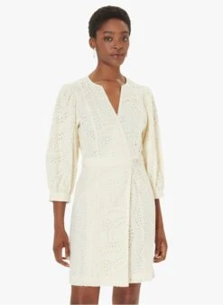 Tara Jarmon ROSALYN - Robe Courte Brodée En Coton | Blanc