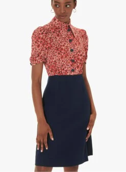 Tara Jarmon RUEVA - Robe Courte Imprimée En Coton | Rouge