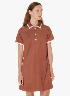 Tara Jarmon RITOURNELLE - Robe Courte Col Classique | Marron