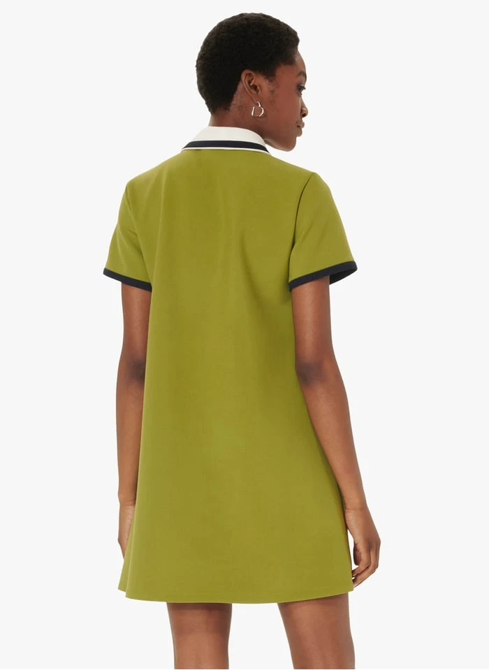 Tara Jarmon RITOURNELLE - Robe Polo Courte à Col Polo | Kaki 2 Tara Jarmon RITOURNELLE - Robe Polo Courte à Col Polo | Kaki – Image 2