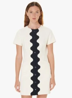 Tara Jarmon ROSSIA - Robe Courte Col Rond à Rayure | Blanc