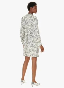 Tara Jarmon RIMININA - - Col Mao- Coupe Droite - Manches Longues - Imprimée | Blanc -Place 4030305