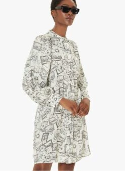 Tara Jarmon RIMININA - - Col Mao- Coupe Droite - Manches Longues - Imprimée | Blanc