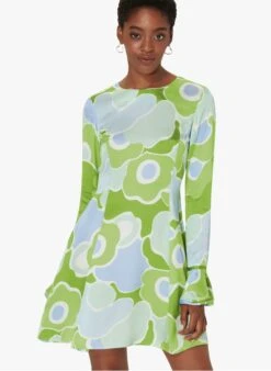 Tara Jarmon RAEL - Robe Courte Col Rond Imprimée | Vert