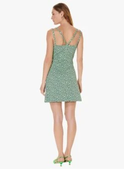 Tara Jarmon ROSABEL - Robe Courte Col Carré Imprimée | Vert -Place 4030348