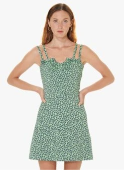 Tara Jarmon ROSABEL - Robe Courte Col Carré Imprimée | Vert