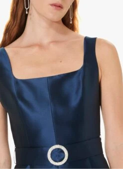 Tara Jarmon REGINA - Robe Midi En Satin | Bleu 6 Tara Jarmon REGINA - Robe Midi En Satin | Bleu -Place 4030378