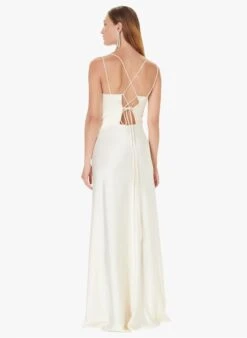 Tara Jarmon RAFAELE - Robe Longue Col Rond à Bretelles | Blanc -Place 4030407