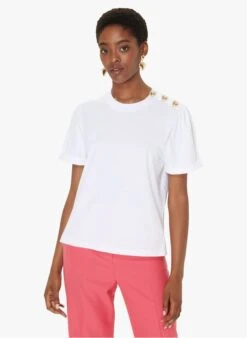 Tara Jarmon TAMPA - T-shirt Col Rond En Coton | Blanc