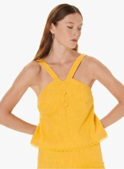 Tara Jarmon TINIA - Top Court à Bretelles En Coton | Jaune