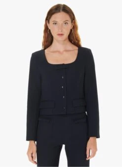 Tara Jarmon VERNIS - Veste Courte à Encolure Carrée | Bleu