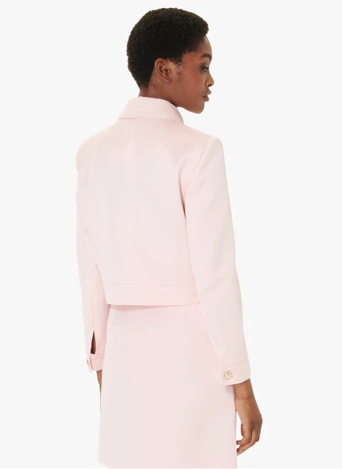 Tara Jarmon VASCANO - Veste Courte Col Classique | Rose 2 Tara Jarmon VASCANO - Veste Courte Col Classique | Rose – Image 2