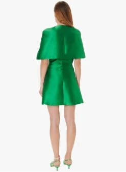 Tara Jarmon VALERIA - Cape Col Rond Satinée | Vert -Place 4030614