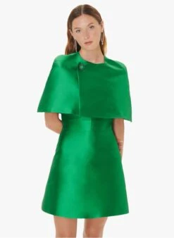 Tara Jarmon VALERIA - Cape Col Rond Satinée | Vert